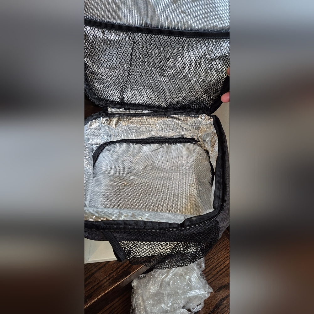 Men's Gray Lunch Bag With Thermo Lining - Picture 10 of 11